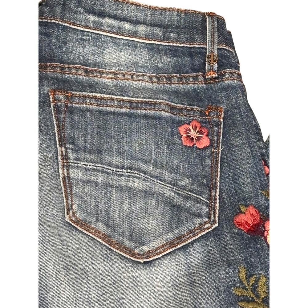 Driftwood Embroidered Floral Marilyn Jeans Size 27 Blue Mid Rise Straight Leg - Picture 5 of 11